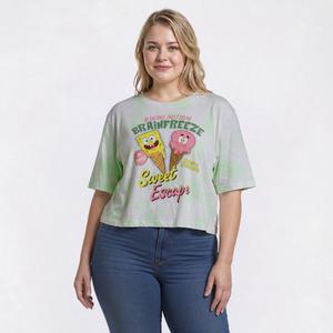 Juniors Plus Freeze Spongebob Washed Boxy Tee